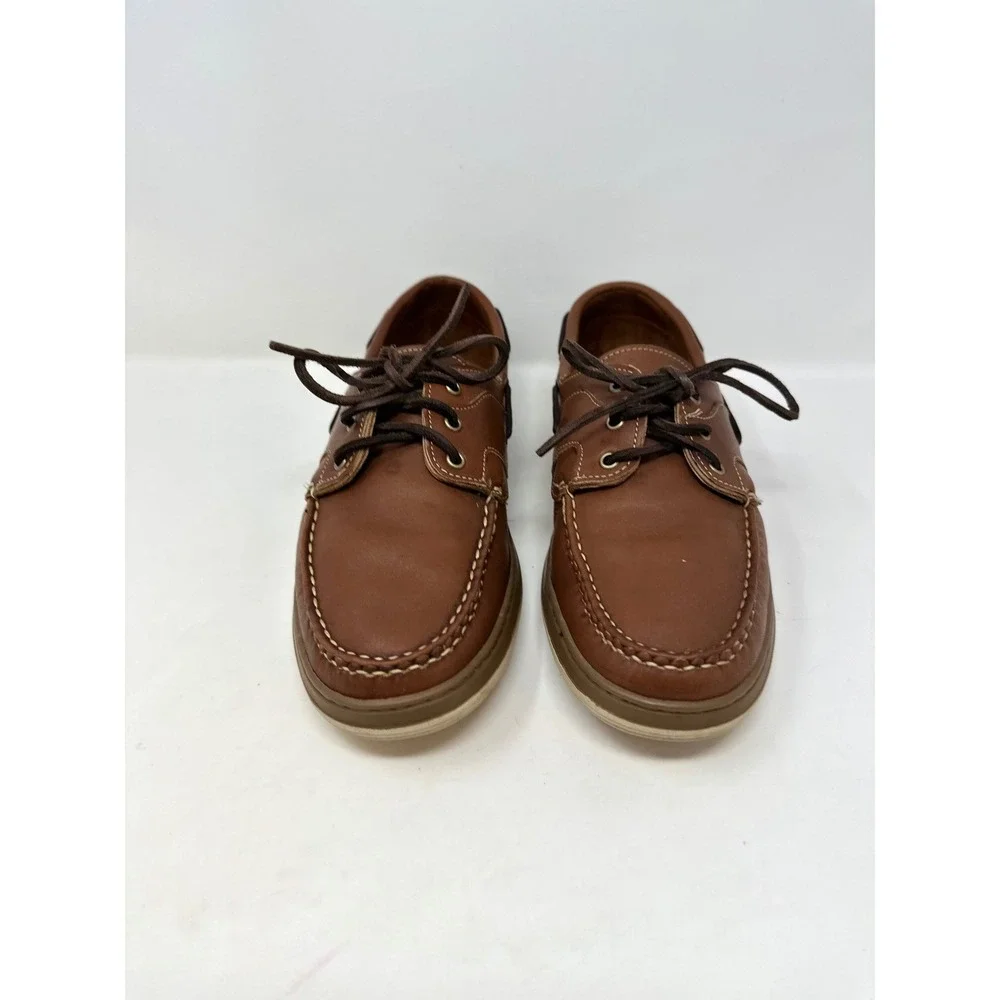 Allen Edmonds Eastsport Leather Boat Shoes Brown 10